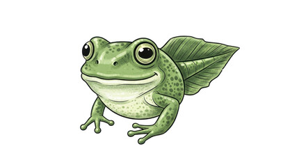Obraz premium Adorable cartoon frog illustration, perfect for children's books, educational materials, and nature-themed designs with a playful, whimsical touch
