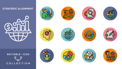 Strategic Alignment Isometric Icon Collection