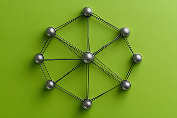 Minimalist Network Connections Visualization on Green Background
