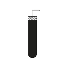 Lab flasks test icon, flask vector icon, chemistry laboratory black outline and filled version,  laboratory chemical glassware equipment. on white background.