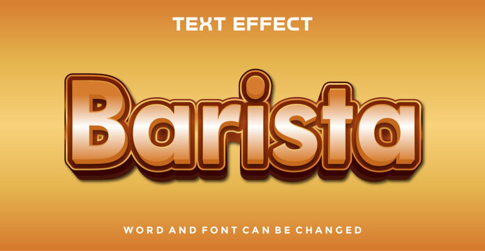 Barista editable text effect