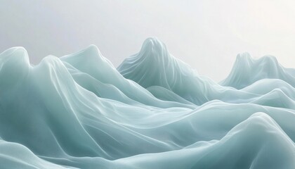 Stunning Abstract Wave Pattern in Soft Blue Shades with Dynamic Flow and Gentle Gradient Design