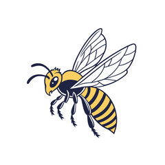 Vector art of honey bee painting isolated on a white background.