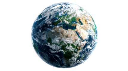 Detailed view of planet Earth with visible continents and oceans