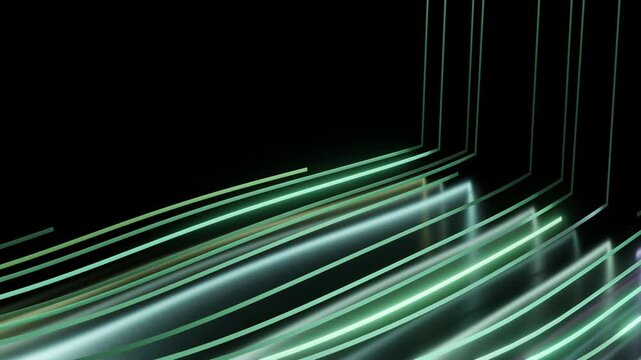 Abstract glowing neon lines flowing animation