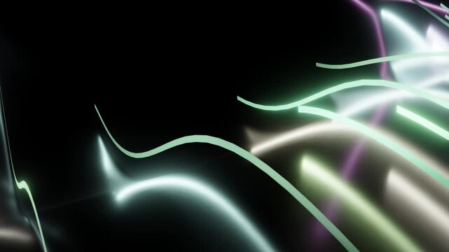 Abstract glowing neon light streaks moving fast