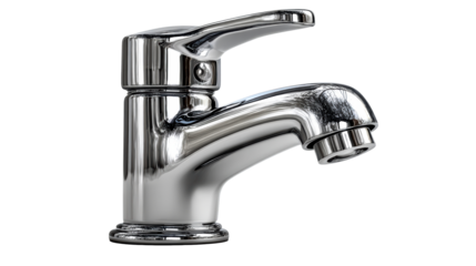 Polished chrome kitchen sink faucet with single lever control