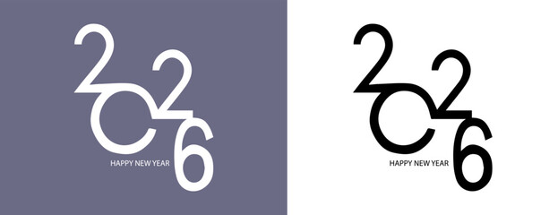 2026 Happy New Year Typography Design – Modern Celebration Graphic