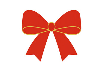 Red bow decoration for celebrating holidays, wrapping gifts, and adding festive elegance, isolated on transparent background