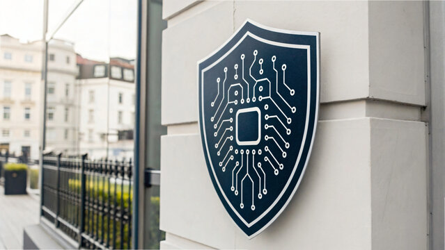 a digital shield on business building the concept of computer security and online protection