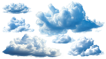 Group of cumulus clouds against a bright sky