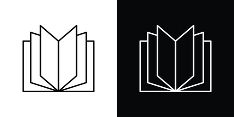 Book open icon logotype designs. modern icon design set