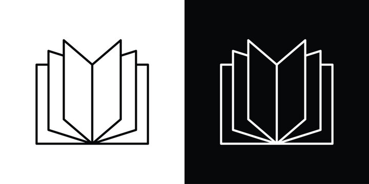 Book open icon logotype designs. modern icon design set