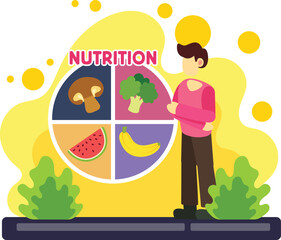 Healthy nutrition food selection illustration