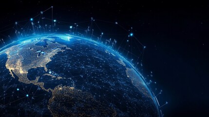 Global Digital Connections Illuminate the Planet The Power of Networked Communication Worldwide