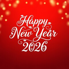 Happy New Year 2026 Typography
