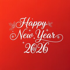 Happy New Year 2026 Typography