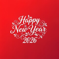 Happy New Year 2026 Typography