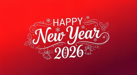 Happy New Year 2026 Typography