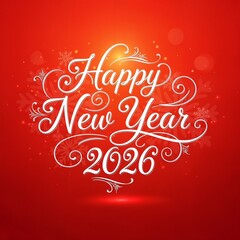 Happy New Year 2026 Typography
