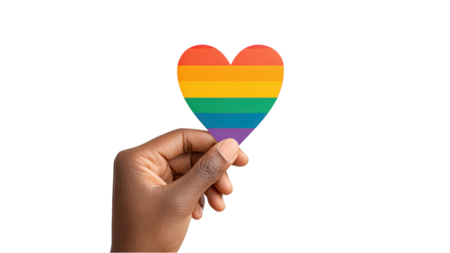 Hand Holding Rainbow Heart - LGBTQ+ Pride Symbol
