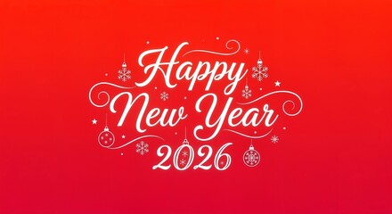 Happy New Year 2026 Typography