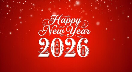 Happy New Year 2026 Typography