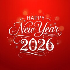 Happy New Year 2026 Typography