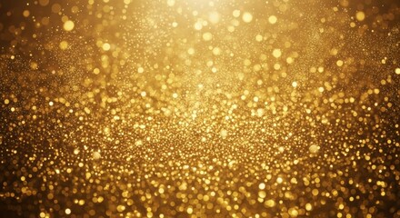 Abstract festive background with gold glitter Christmas particles glowing light flare confetti sparkle stars magic dust luxury texture shiny glow celebration illustration