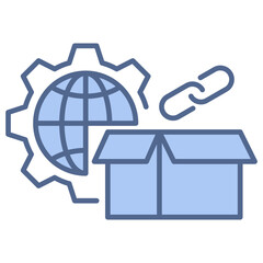 Value Chain Blue Icon