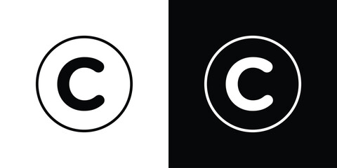 Copyright icon logotype designs. modern icon design set