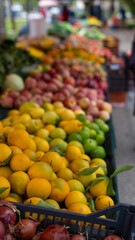 fresh vegetables at an open market stall