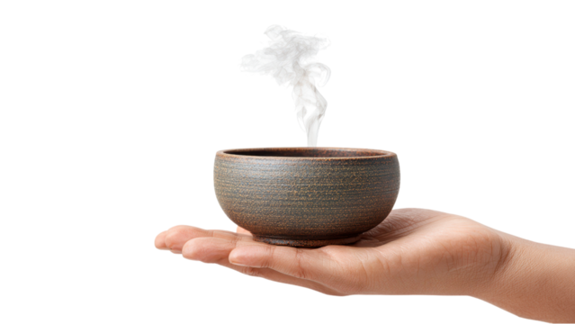 Hand Holding Bowl with - Concept of Comfort and Relaxation - Powered by Adobe