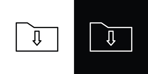 Folder download icon logotype designs. modern icon design set