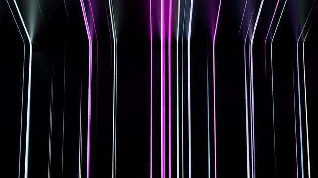 Abstract vertical colored light streaks moving
