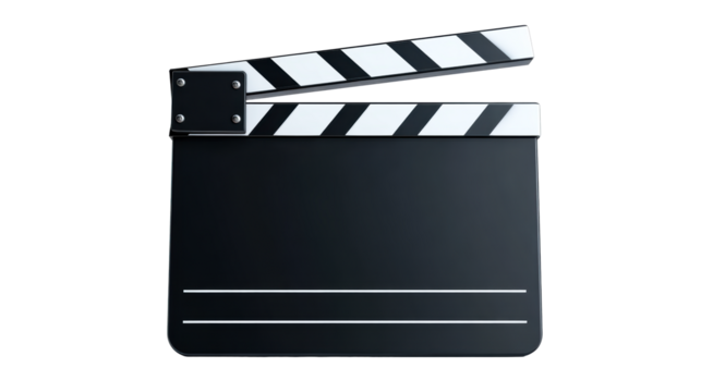 Film slate with black and white stripes