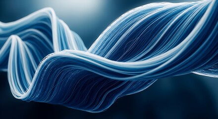 Abstract blue wave smooth flowing lines modern design element for backgrounds and presentations