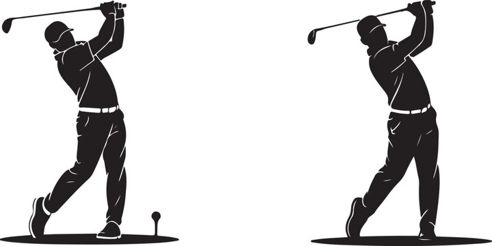 Golfers swinging clubs sport athlete - Powered by Adobe