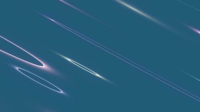 Glowing abstract neon lines moving diagonally