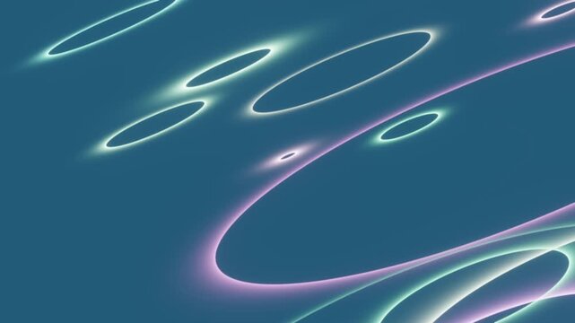Glowing pastel neon rings abstract background