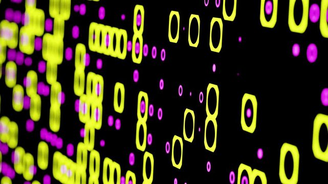 Abstract geometric pattern animating on black background