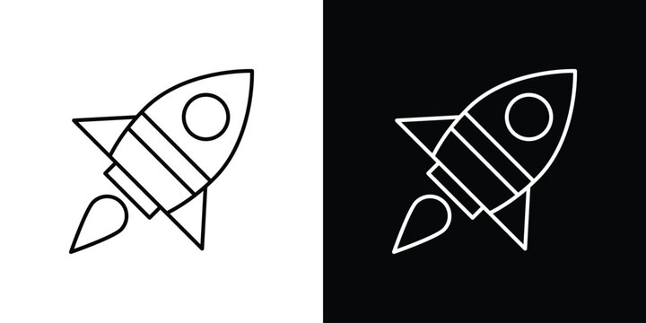 Rocket launch icon logotype designs. modern icon design set