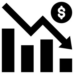 Recession  icon for bankruptcy , website, application, printing, document, poster design, etc