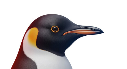 Close-Up Portrait of Emperor Penguin with Smooth Colorful Feathers