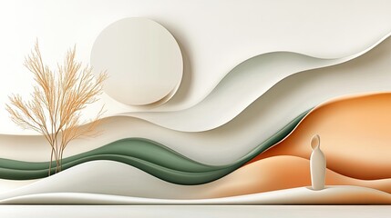 Abstract minimalist landscape art