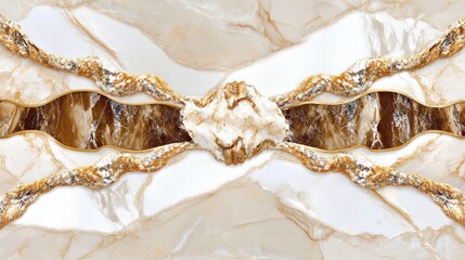 Intricate marble design with gold accents.