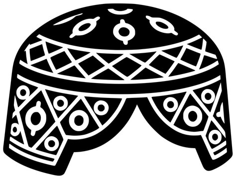traditional illustration pakistan silhouette hat logo fashion icon male outline cap art man sindh culture embroidery fabric topi face shape and vector graphic background