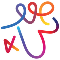 Abstract colorful swirls and lines vector shape design