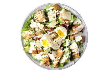 salade césar composée et œuf mollet