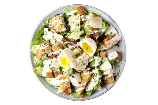 salade césar composée et œuf mollet